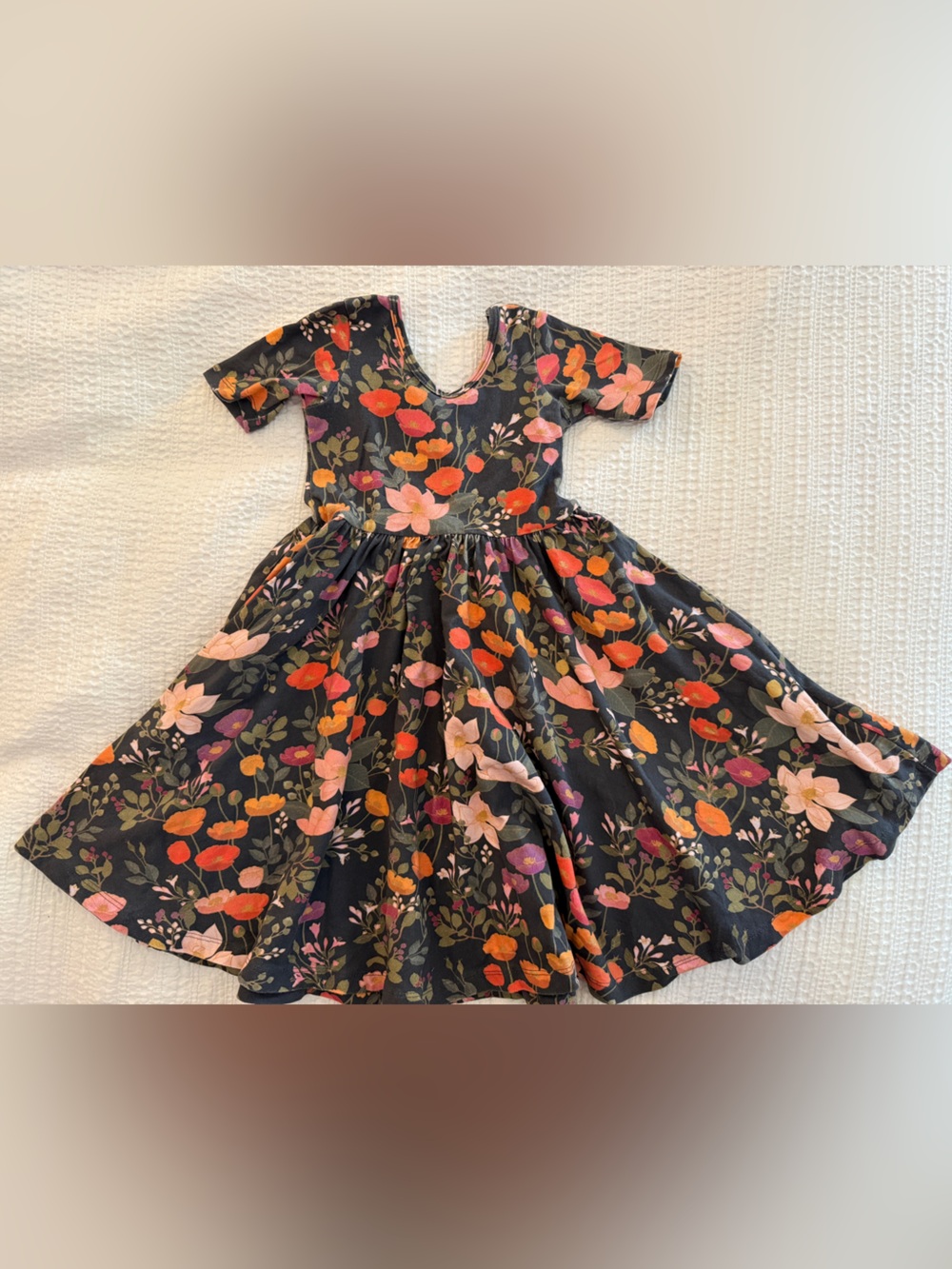 Alice Ames Short Sleeve Ballet Dress in Midnight Botany